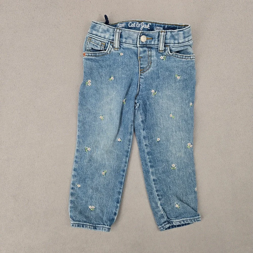 Toddler Girls Pants Lot Size 3T Cat & Jack GAP Denim Jeans Joggers 4 Piece